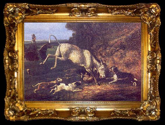 framed  unknow artist Donkey Attacked by Staffords, ta009-2